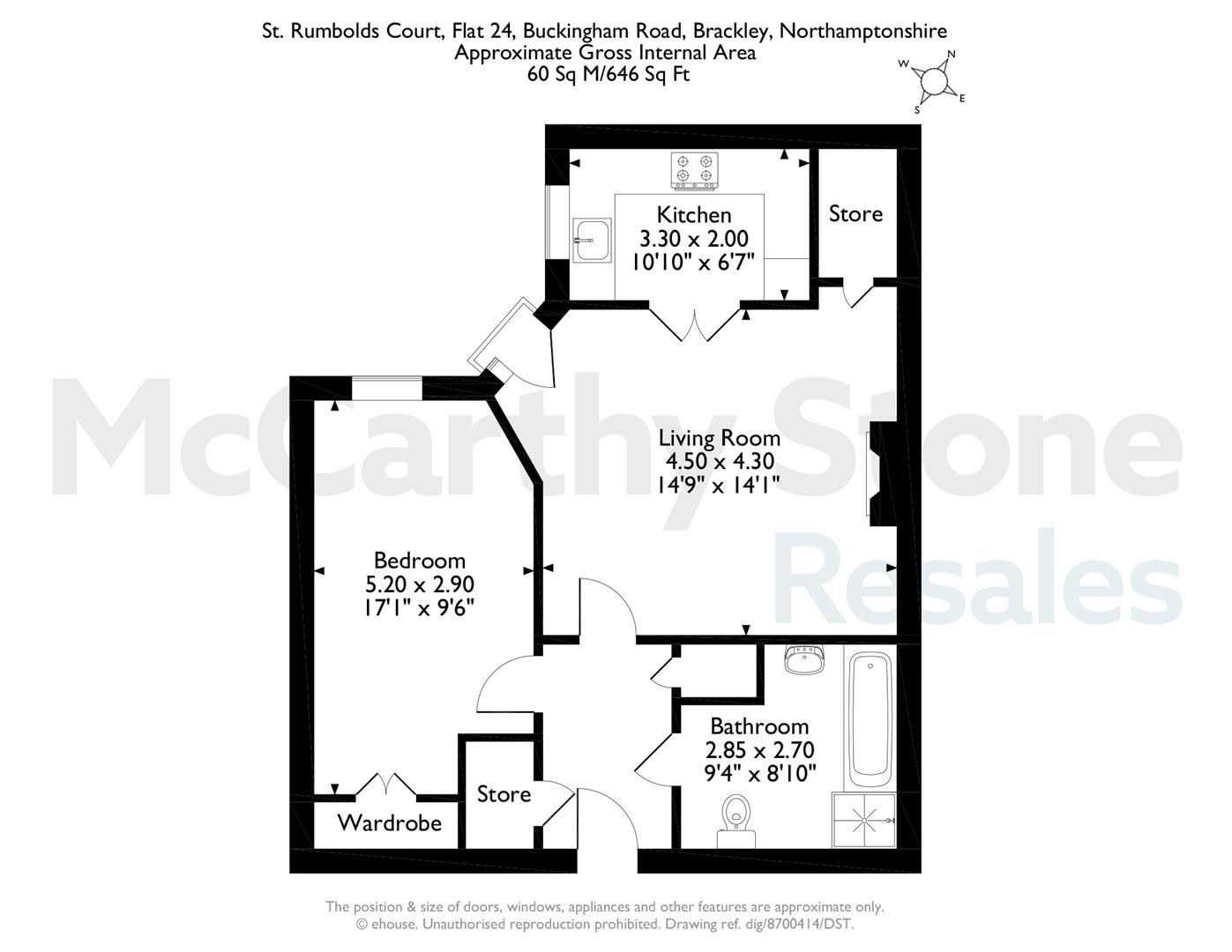 24 St Rumbolds Court, Buckingham Road, Brackley floorplan