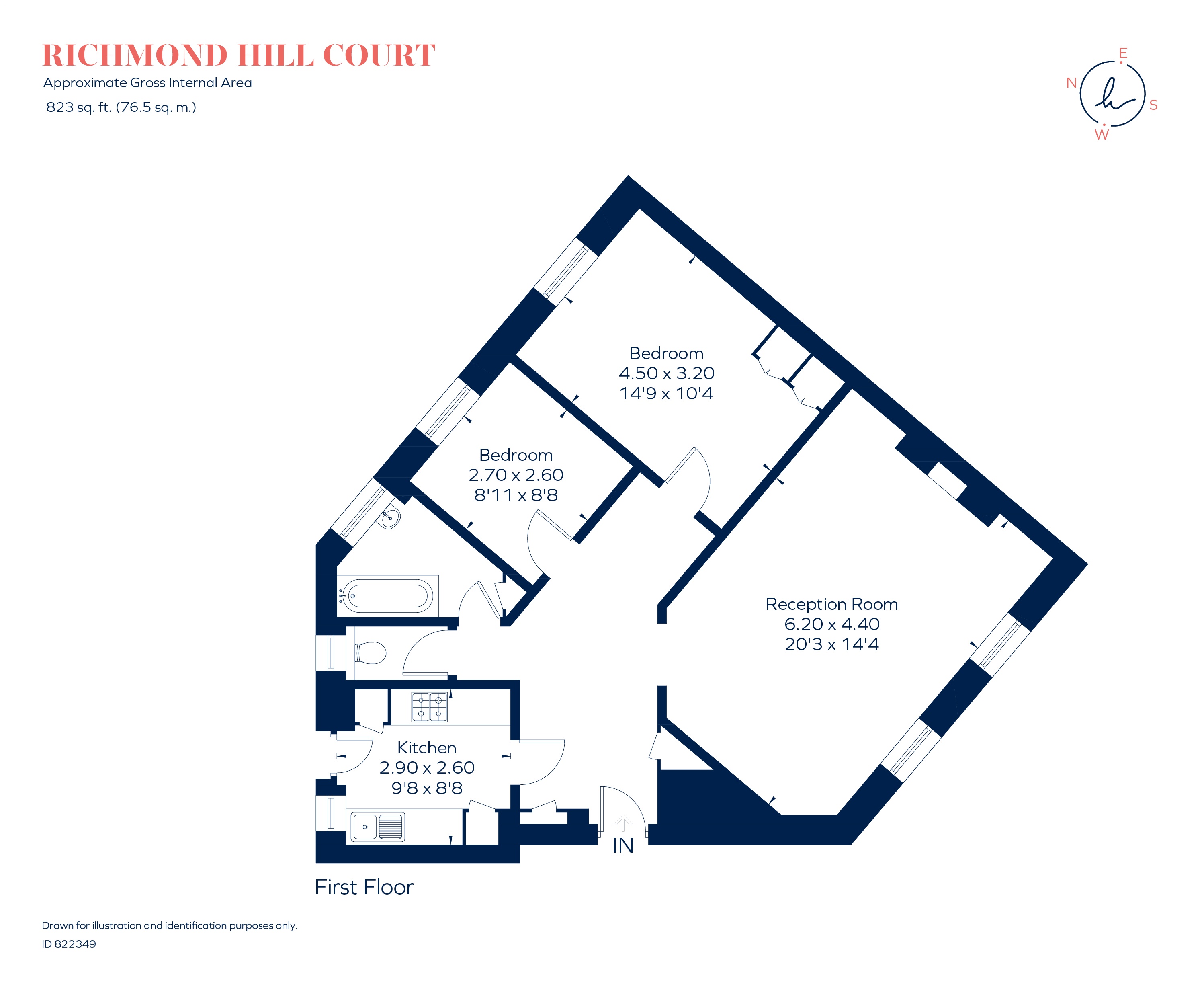 40, Richmond Hill Court, Richmond floorplan