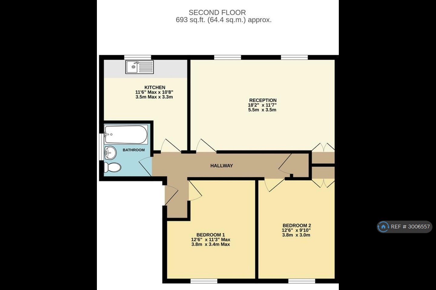 Flat, Cambrian Court South Park Hill Road, South Croydon floorplan