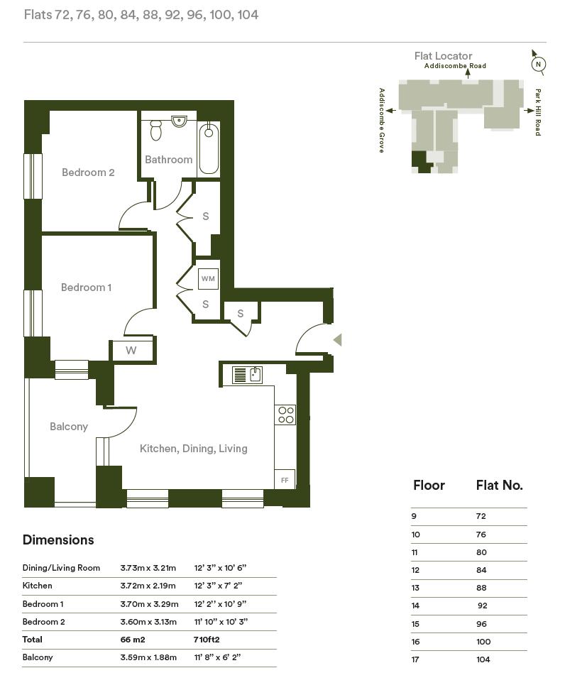 84x West Heights, 30 Addiscombe Road, Croydon floorplan