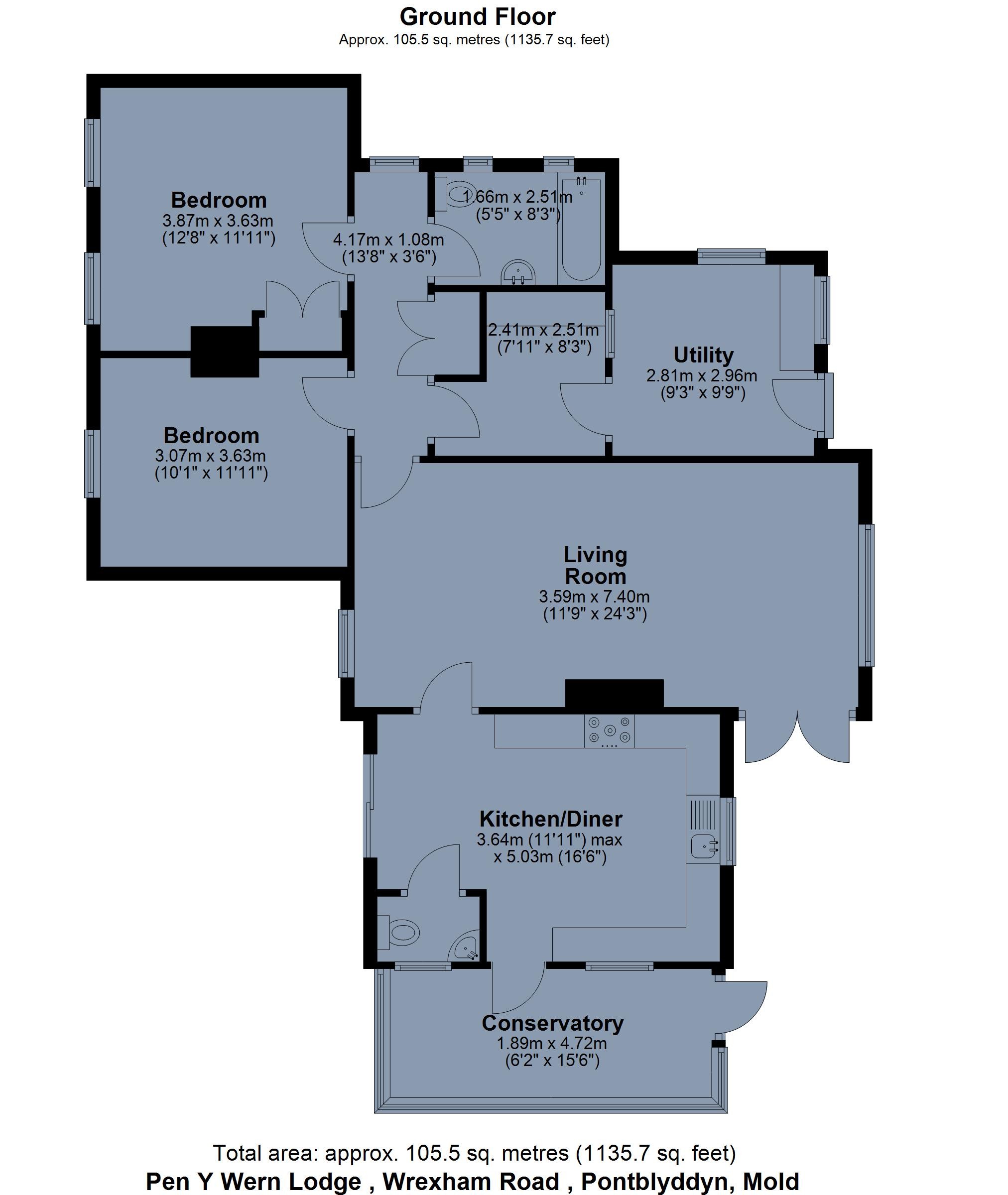 Pen-Y-Wern Lodge,, Wrexham Road, Mold floorplan