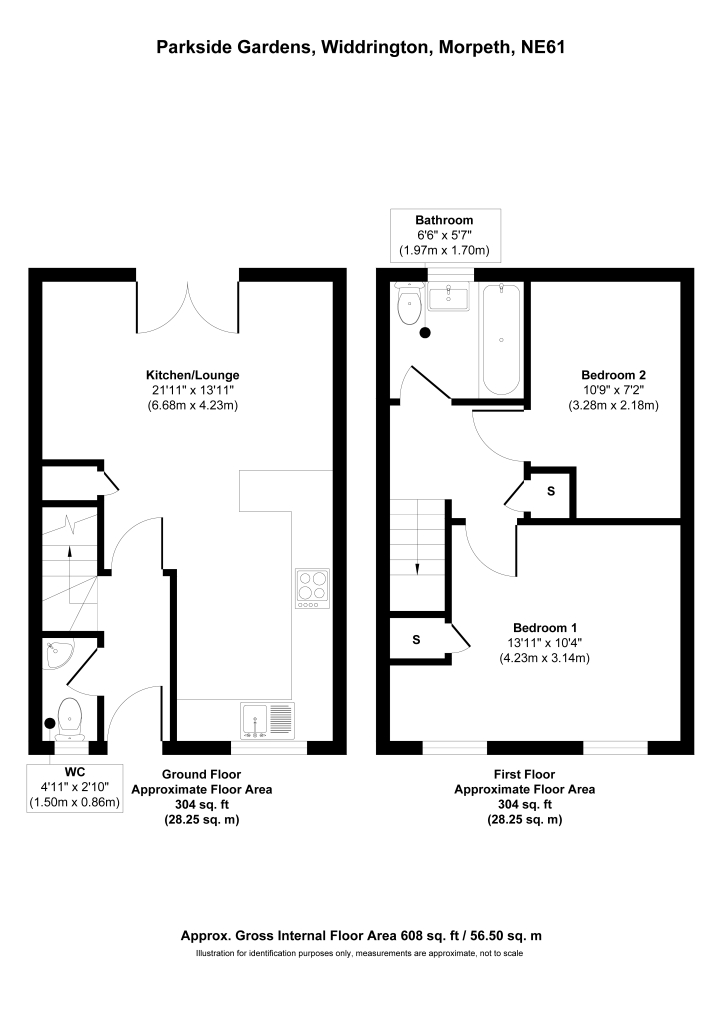 Parkside Gardens, Morpeth, Widdrington, Northumberland NE61, 2 bedroom