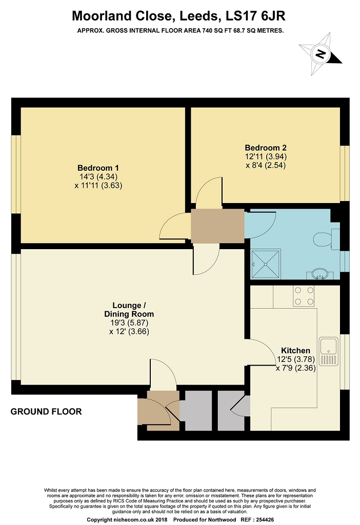 2 Bedrooms Flat to rent in Moorland Close, Moortown, Leeds LS17