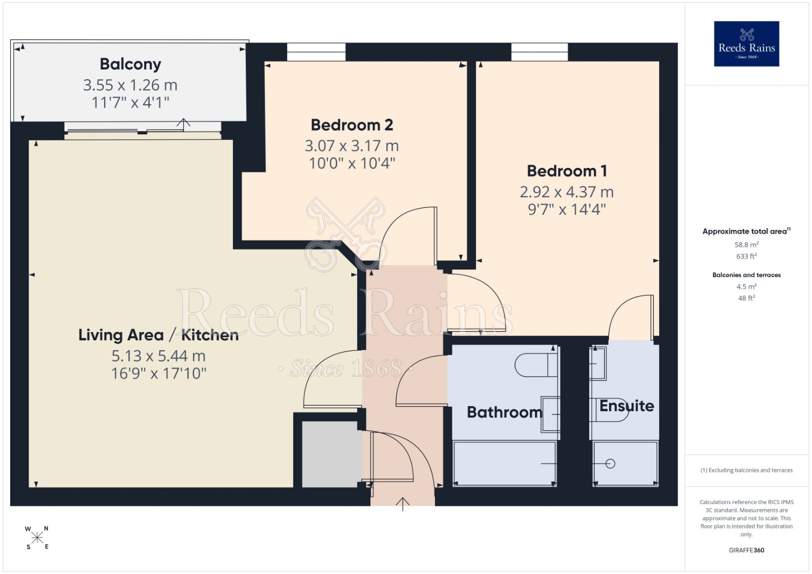 Flat 1305, 1, Regent Road, Manchester floorplan