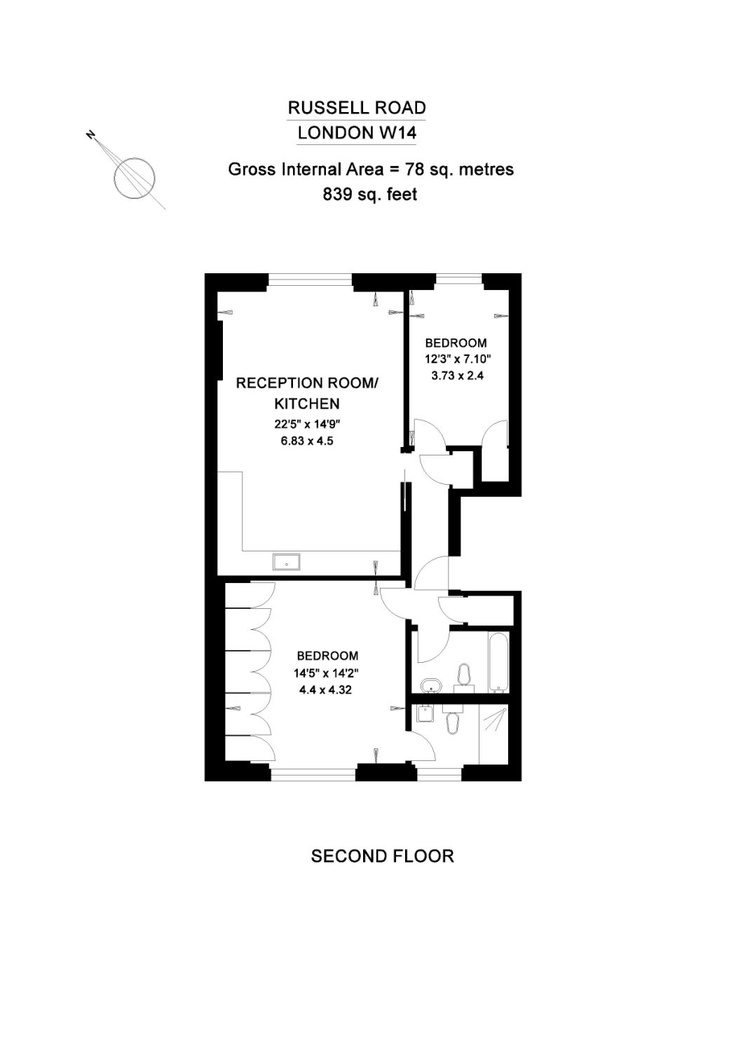 2 Bedrooms Flat to rent in Russell Road, Kensington, London W14