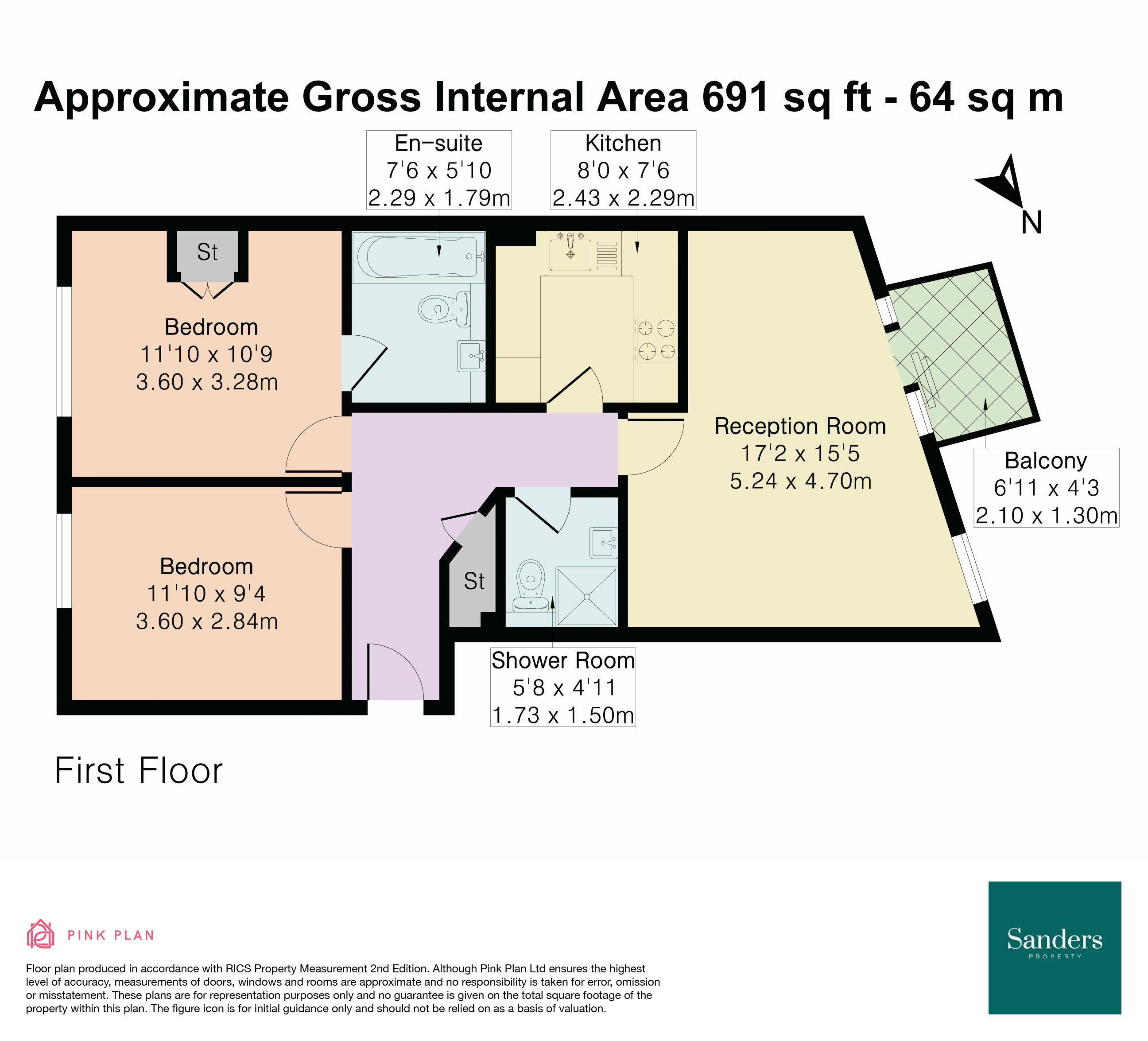 Flat 4 Arcadia Court 2, Lowther Road, Islington floorplan