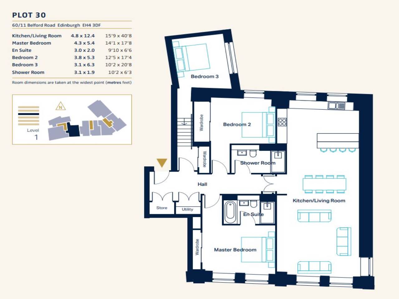 60/11, Belford Road, Edinburgh floorplan