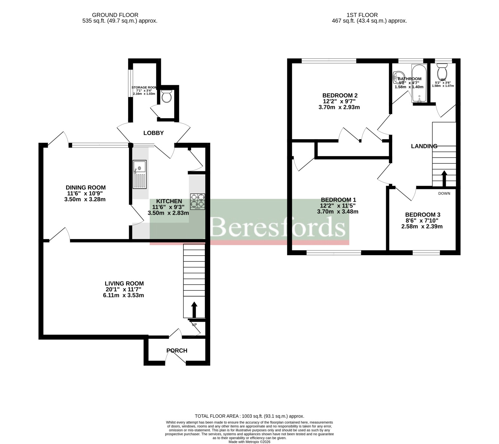 31, Roland Close, Chelmsford floorplan