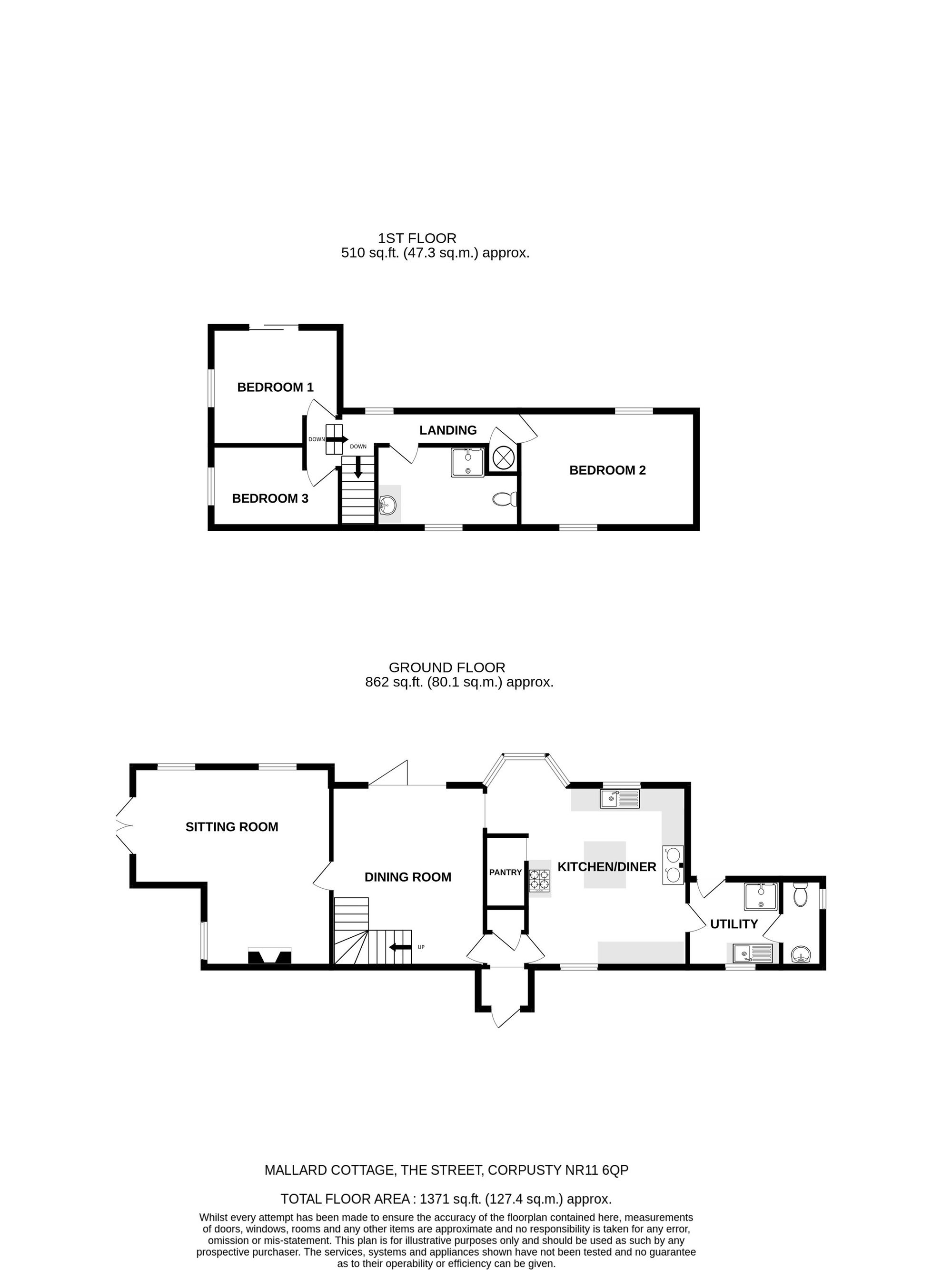 Mallard Cottage, 8 The Street, Corpusty floorplan
