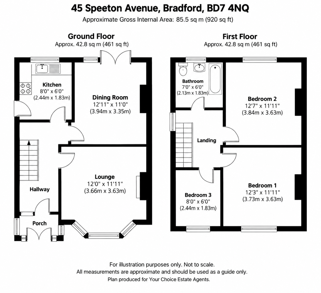 45, Speeton Avenue, West Yorkshire floorplan