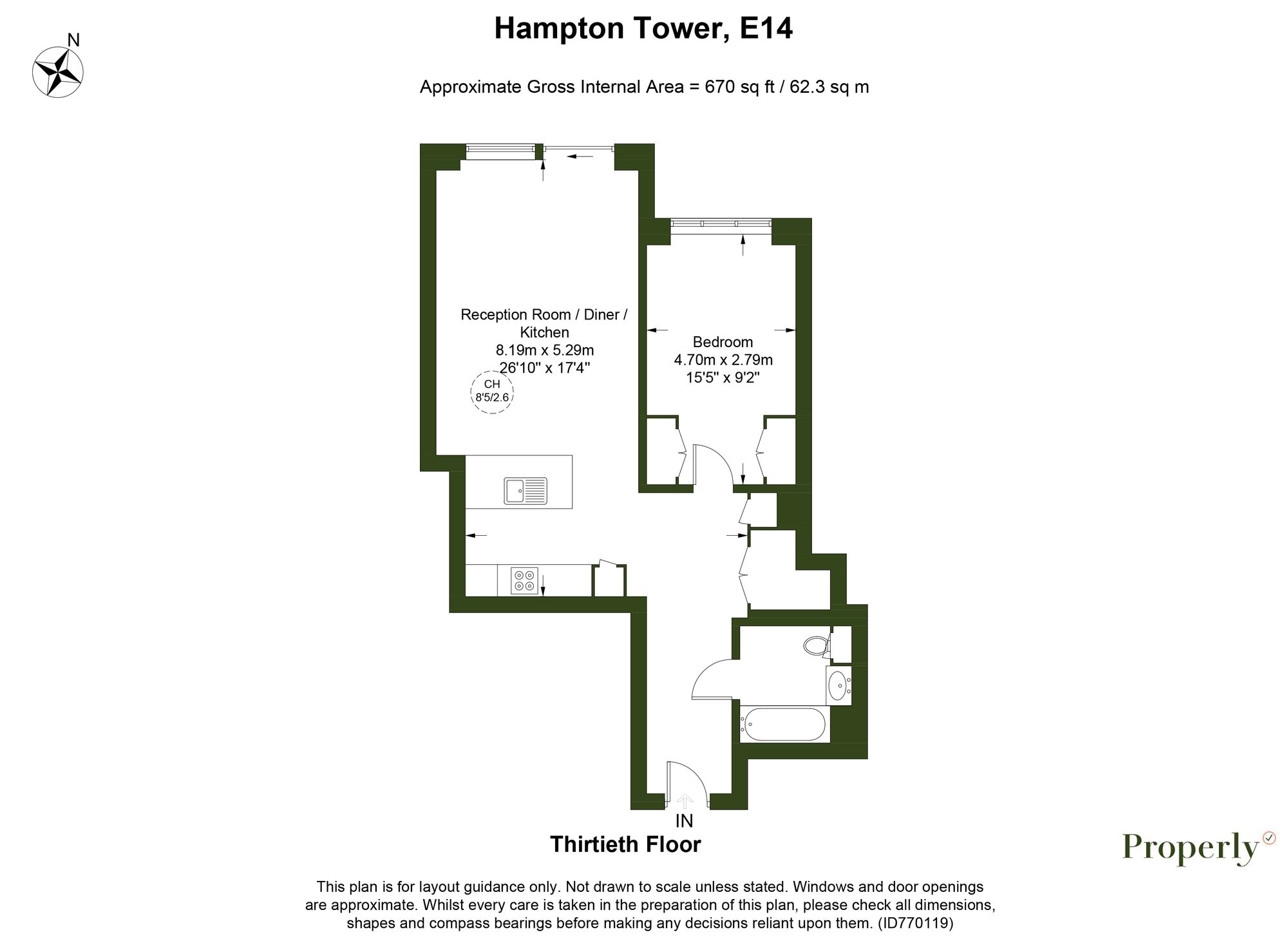 Apt 3008, Hampton Tower, London floorplan