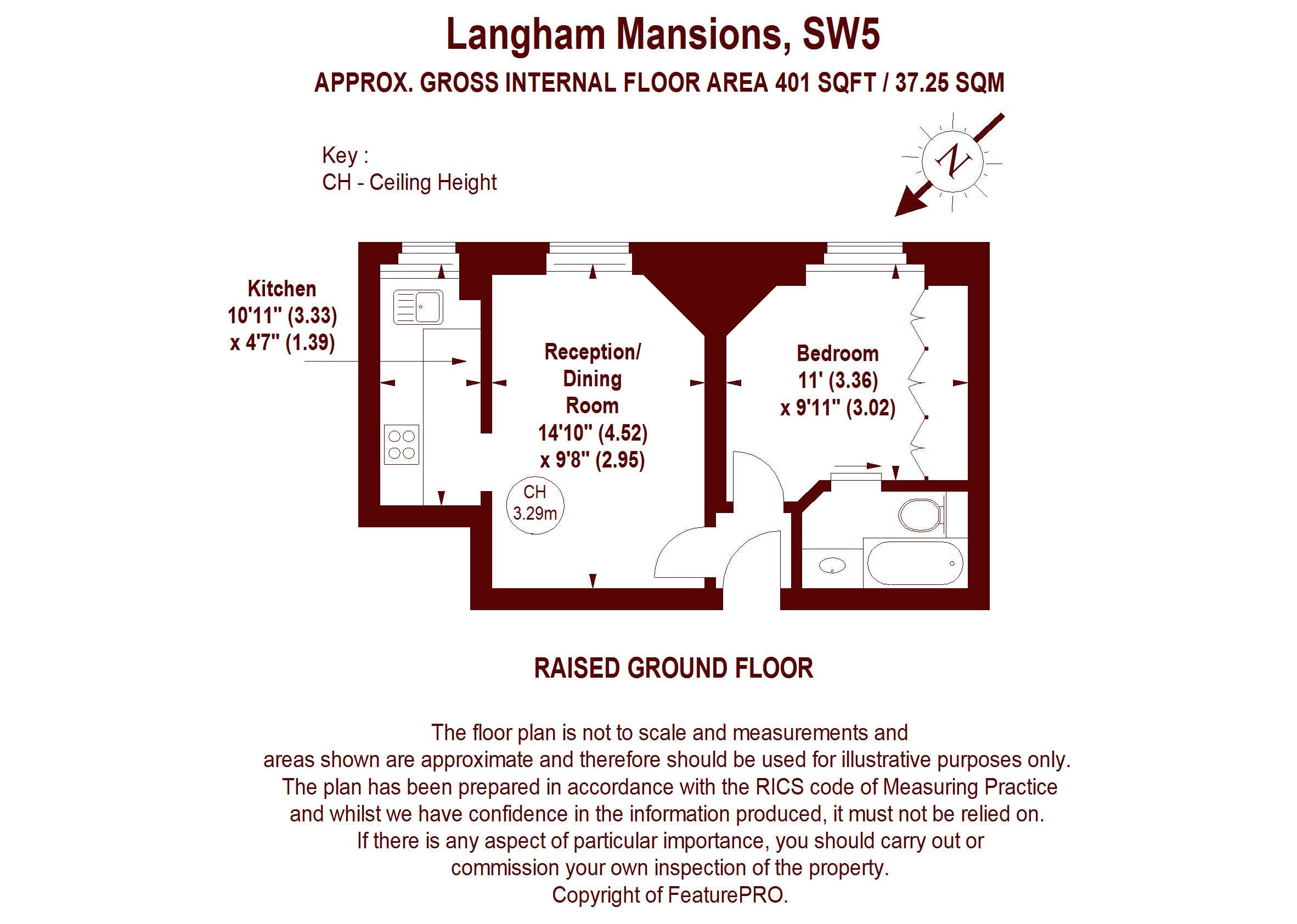 Flat 4, Langham Mansions, Earl's Court Square, London floorplan