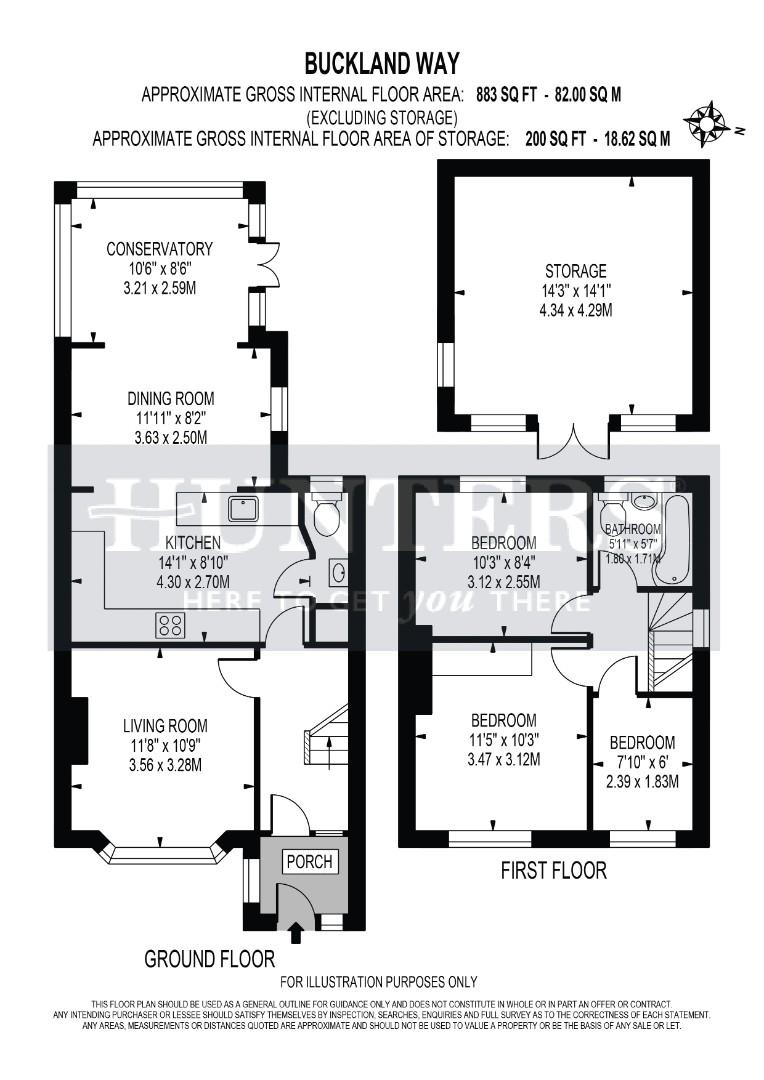 11, Buckland Way, Worcester Park floorplan