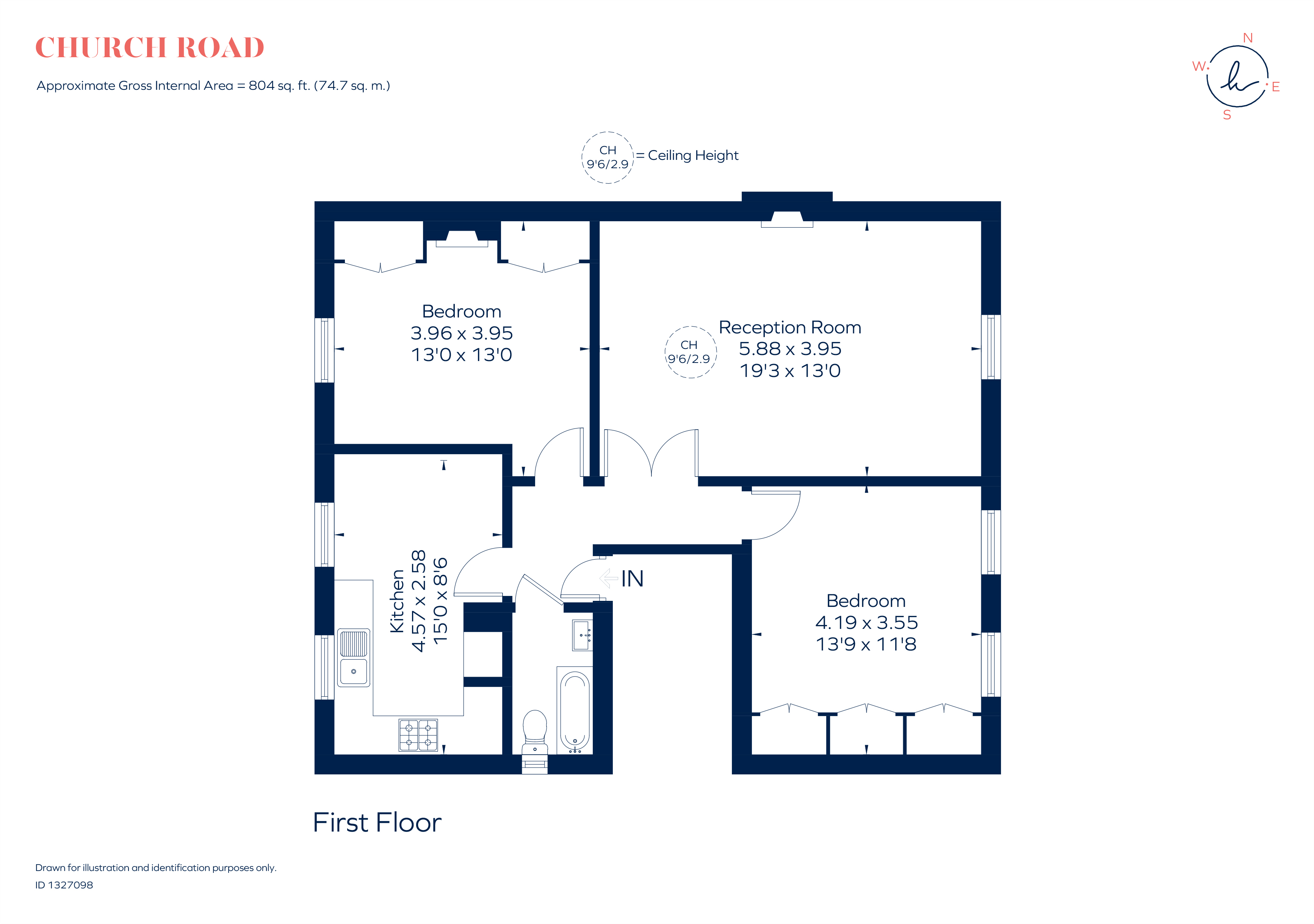 Flat 3, 79, Church Road, Richmond floorplan