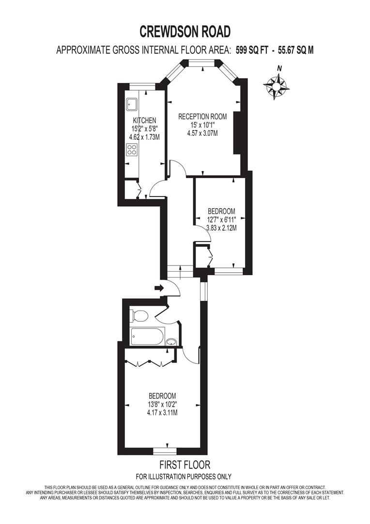 First Floor Flat, First Floor Flat 29 Crewdson Road, London floorplan