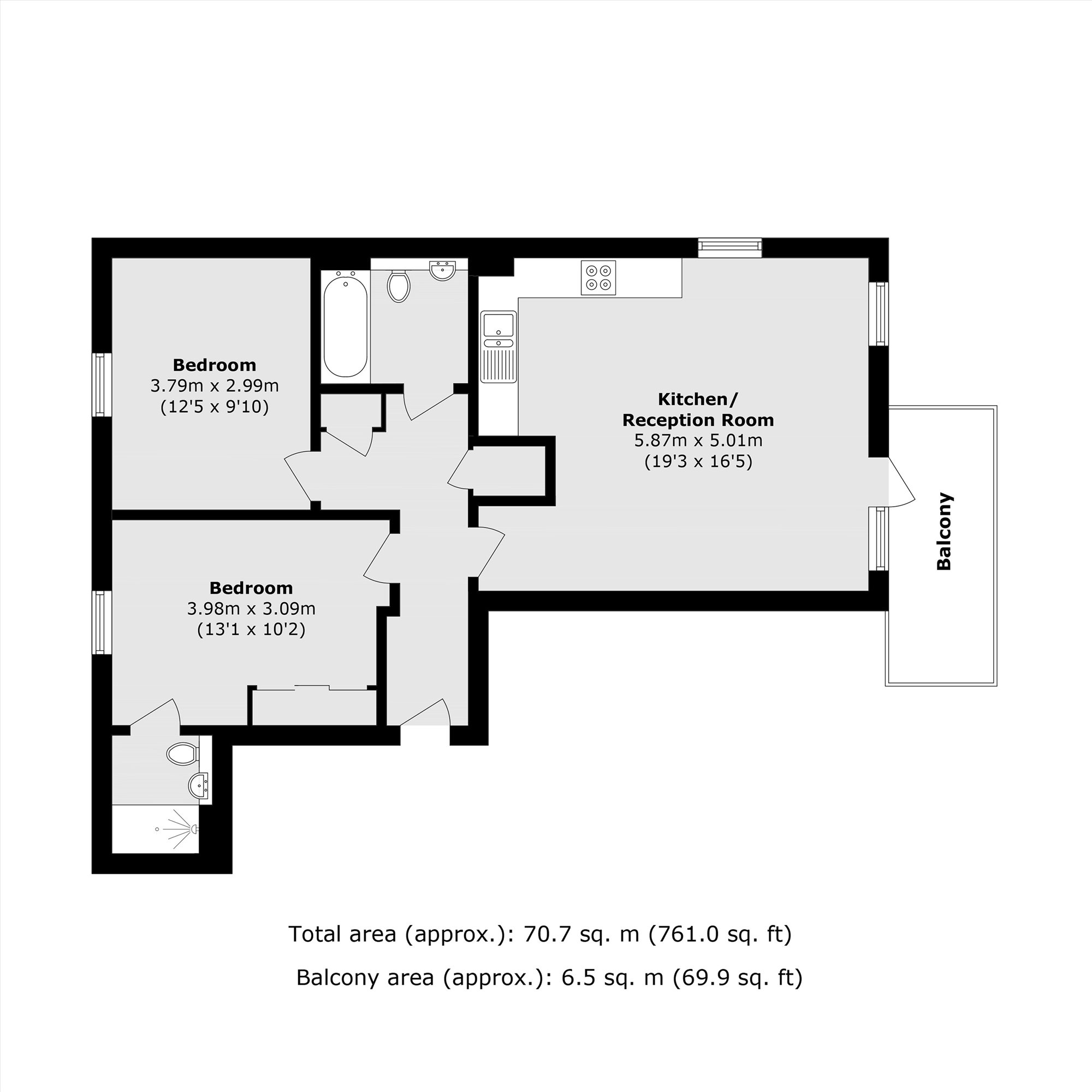 Flat 5 Hildas Court, 8, Hayling Way, Edgware floorplan