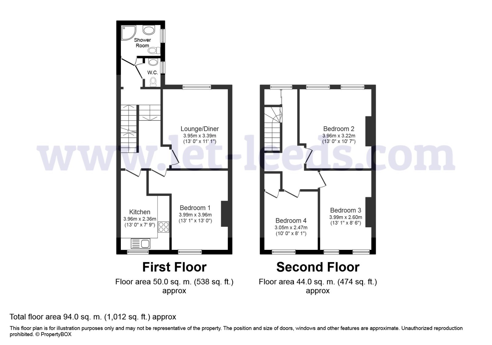 Flat 1, 28, Kendal Lane, Leeds floorplan