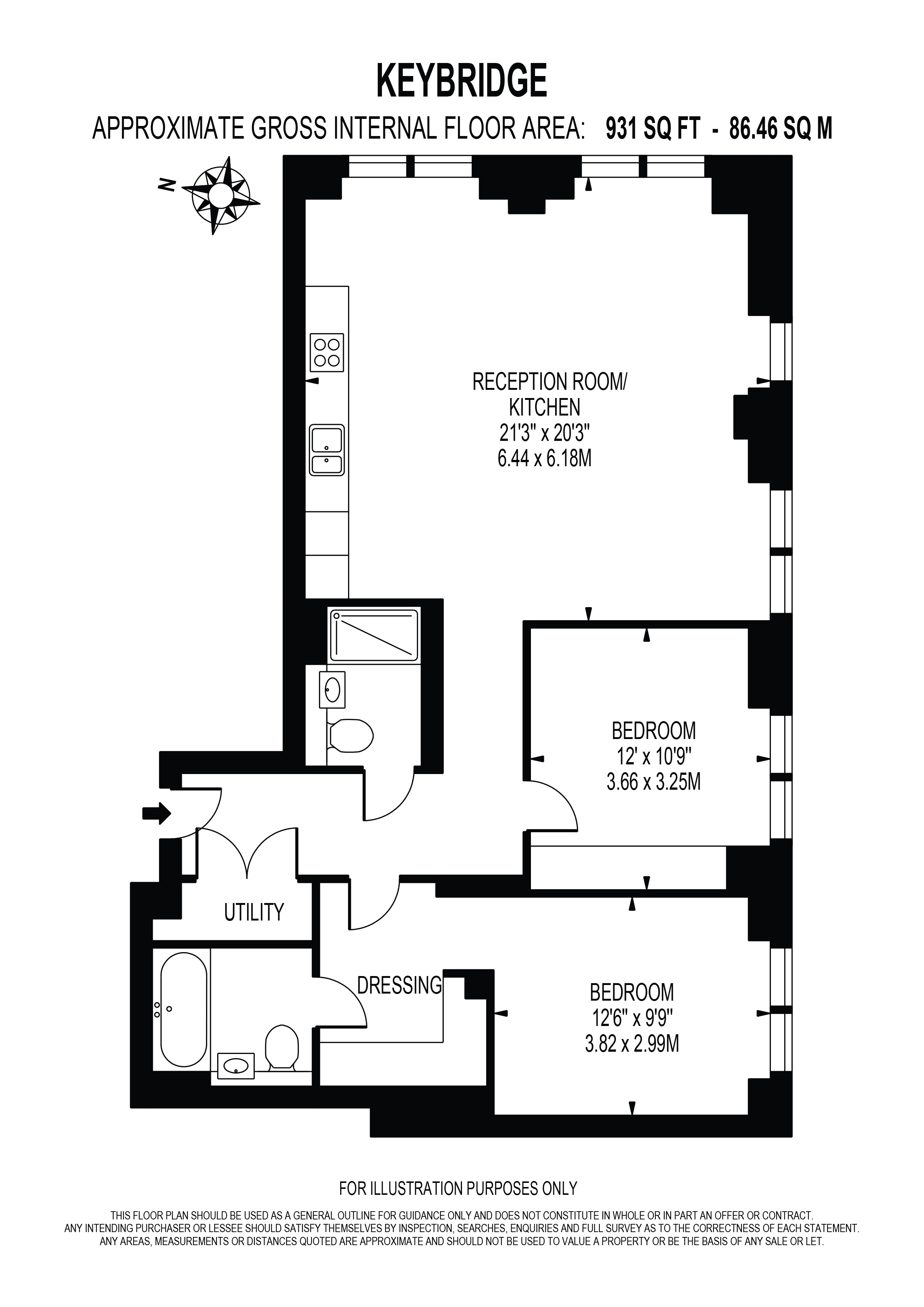 Keybridge Tower, Exchange Gardens, Vauxhall, SW8  floorplan