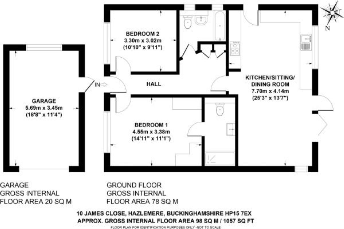 2 Bedrooms Bungalow for sale in James Close, Hazlemere, High Wycombe HP15