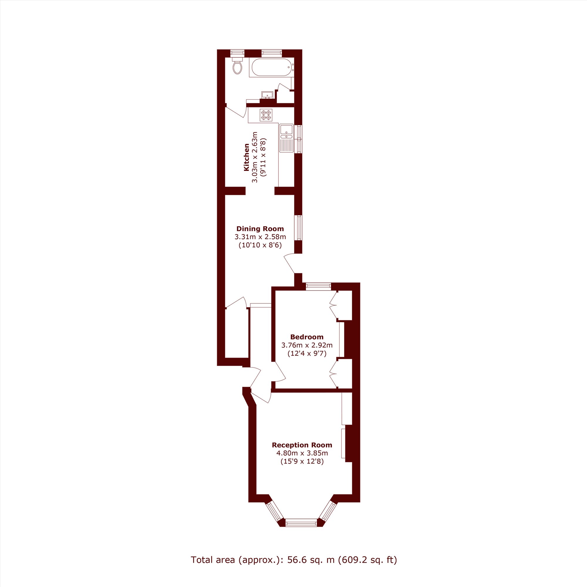 53, Percy Road, London floorplan