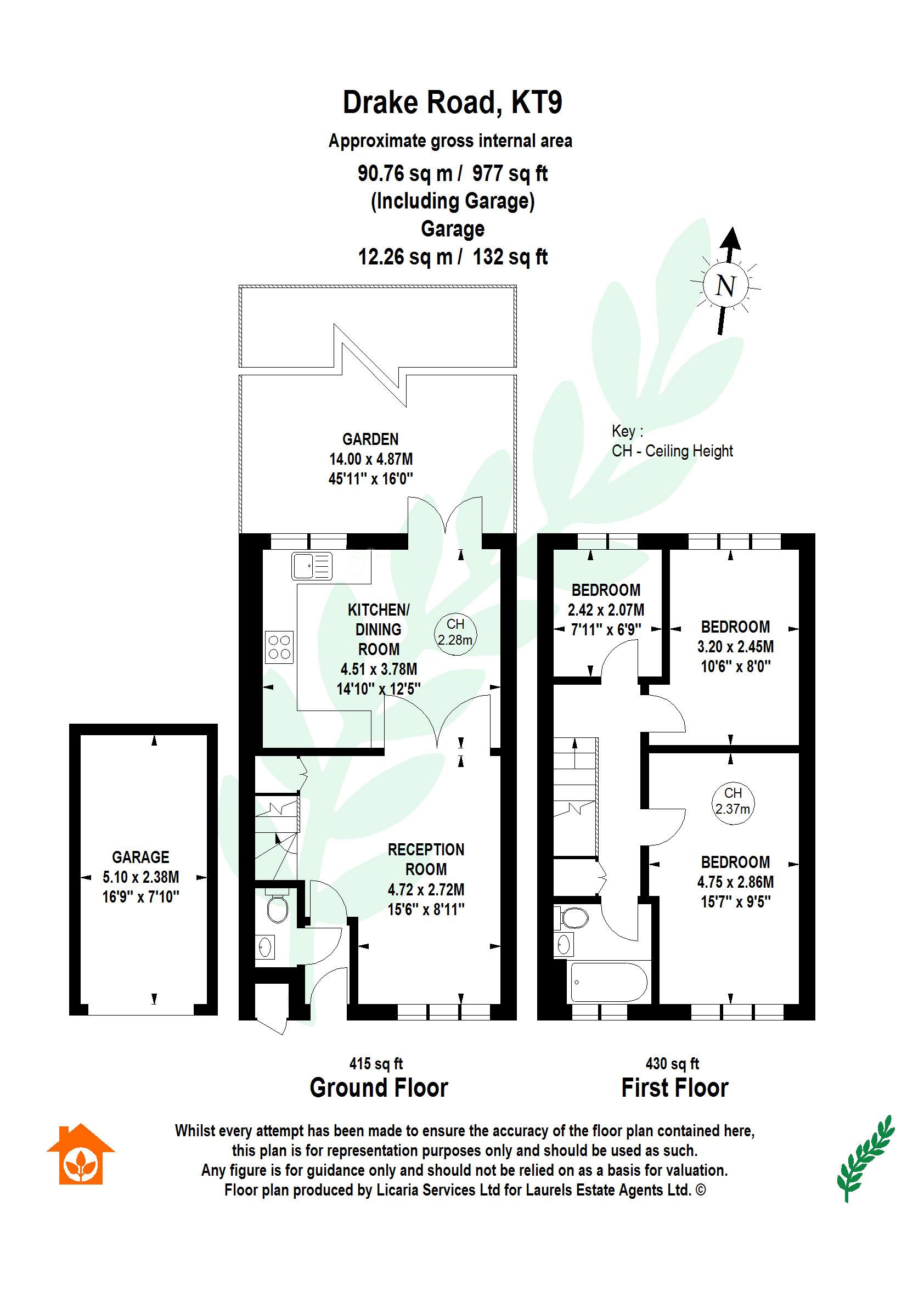 Drake Road, Chessington KT9, 3 bedroom end terrace house for sale