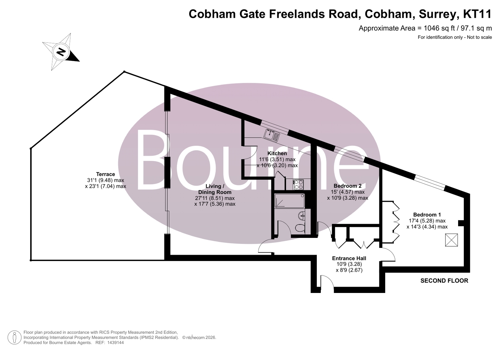 Flat 26, Cobham Gate,, Freelands Road, Surrey floorplan