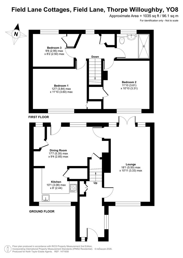 3, Field Lane Cottages, Thorpe Willoughby floorplan