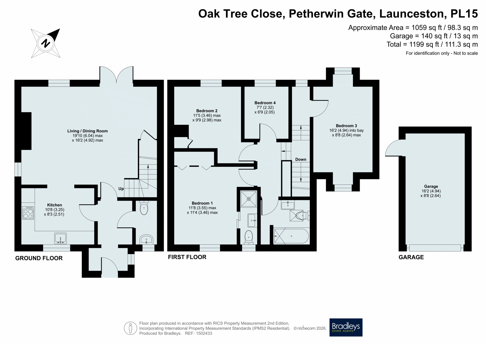 1, Oak Tree Close, Launceston floorplan