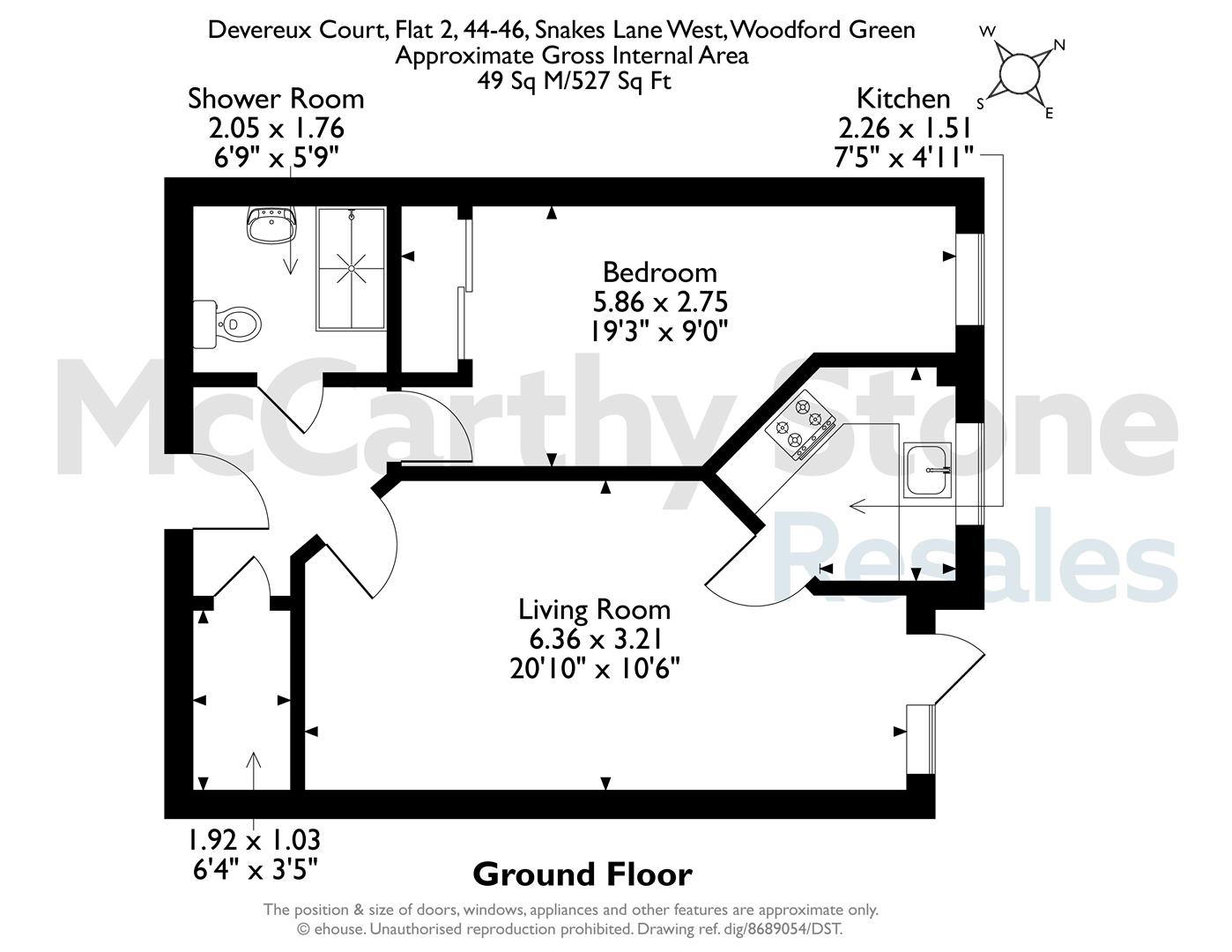 2 Devereux Court, 44-46 Snakes Lane West, Woodford Green floorplan