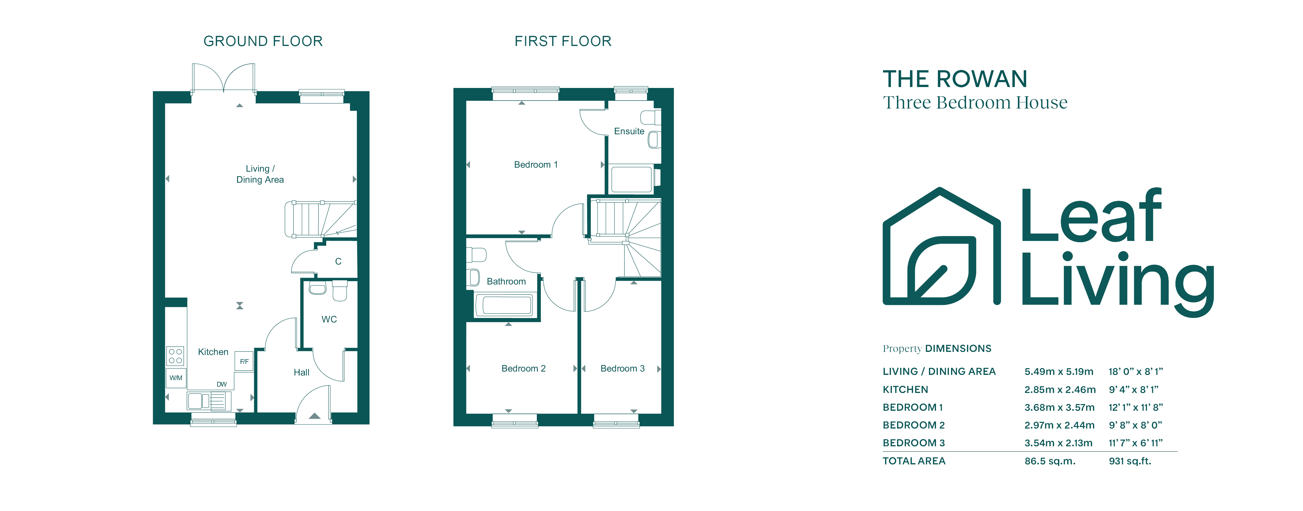 3 Damson Close - Rowan, Leaf Living at Twigworth Green, Gloucester, GL2, Twigworth floorplan