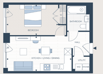 Plot 257 (Apartment 303) Curzon Wharf, Glasswater Locks, Birmingham floorplan