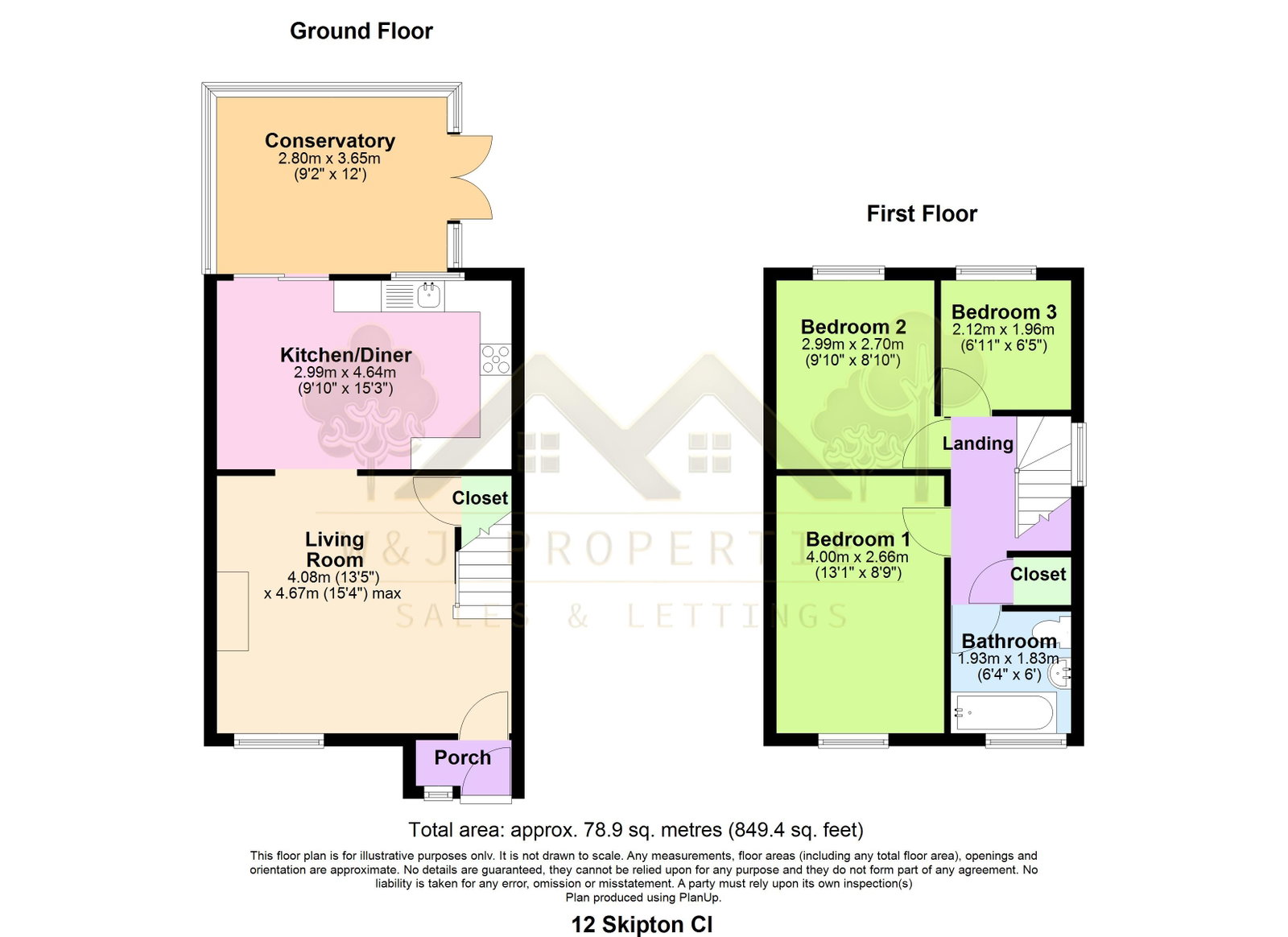 12, Skipton Close, Preston floorplan