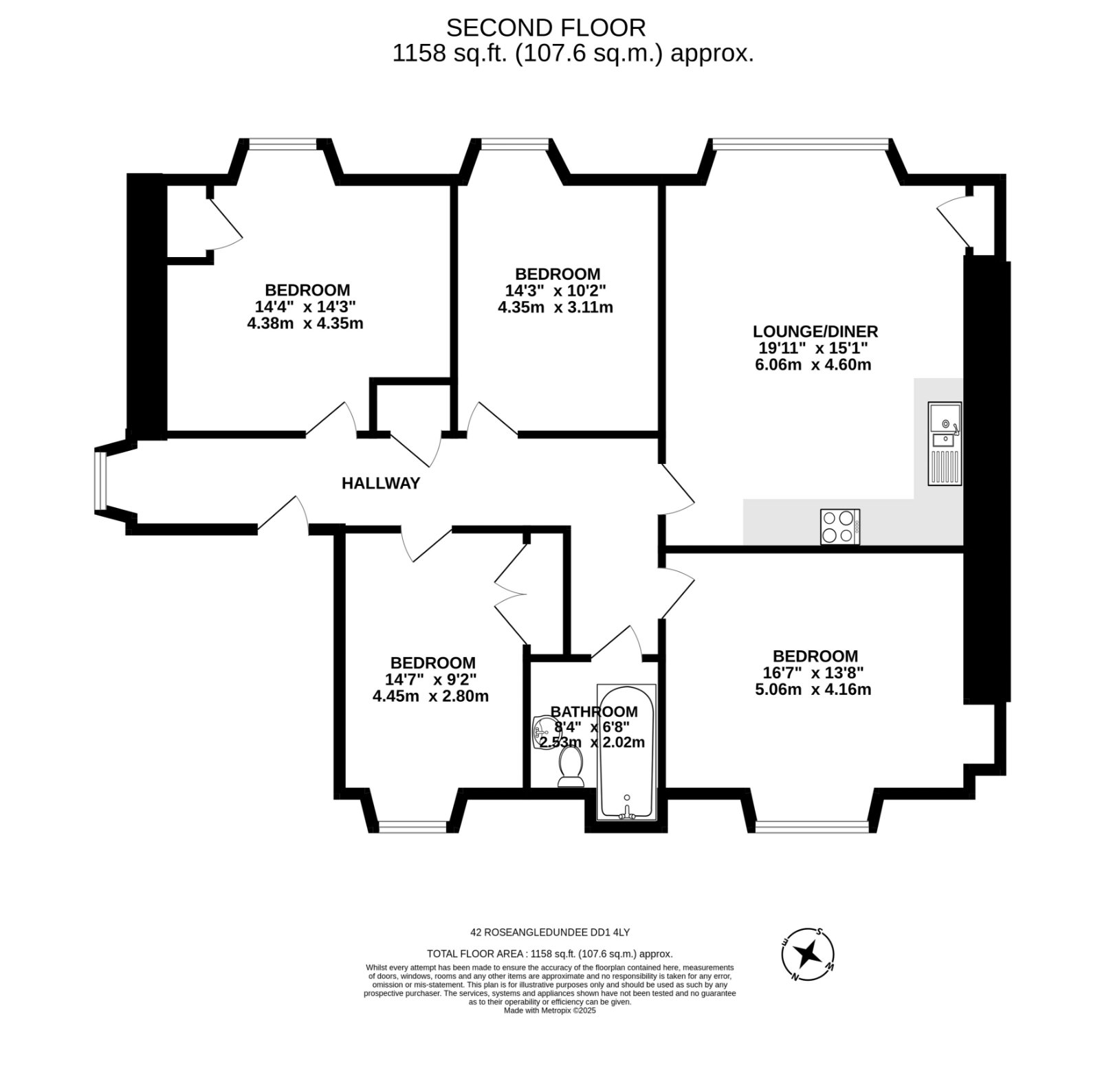 42B Roseangle, Dundee floorplan