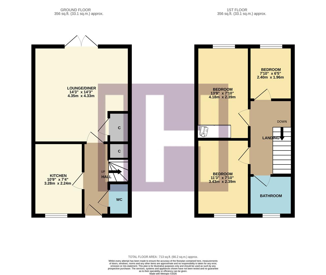 14, Highcliff Close, Middlesbrough floorplan