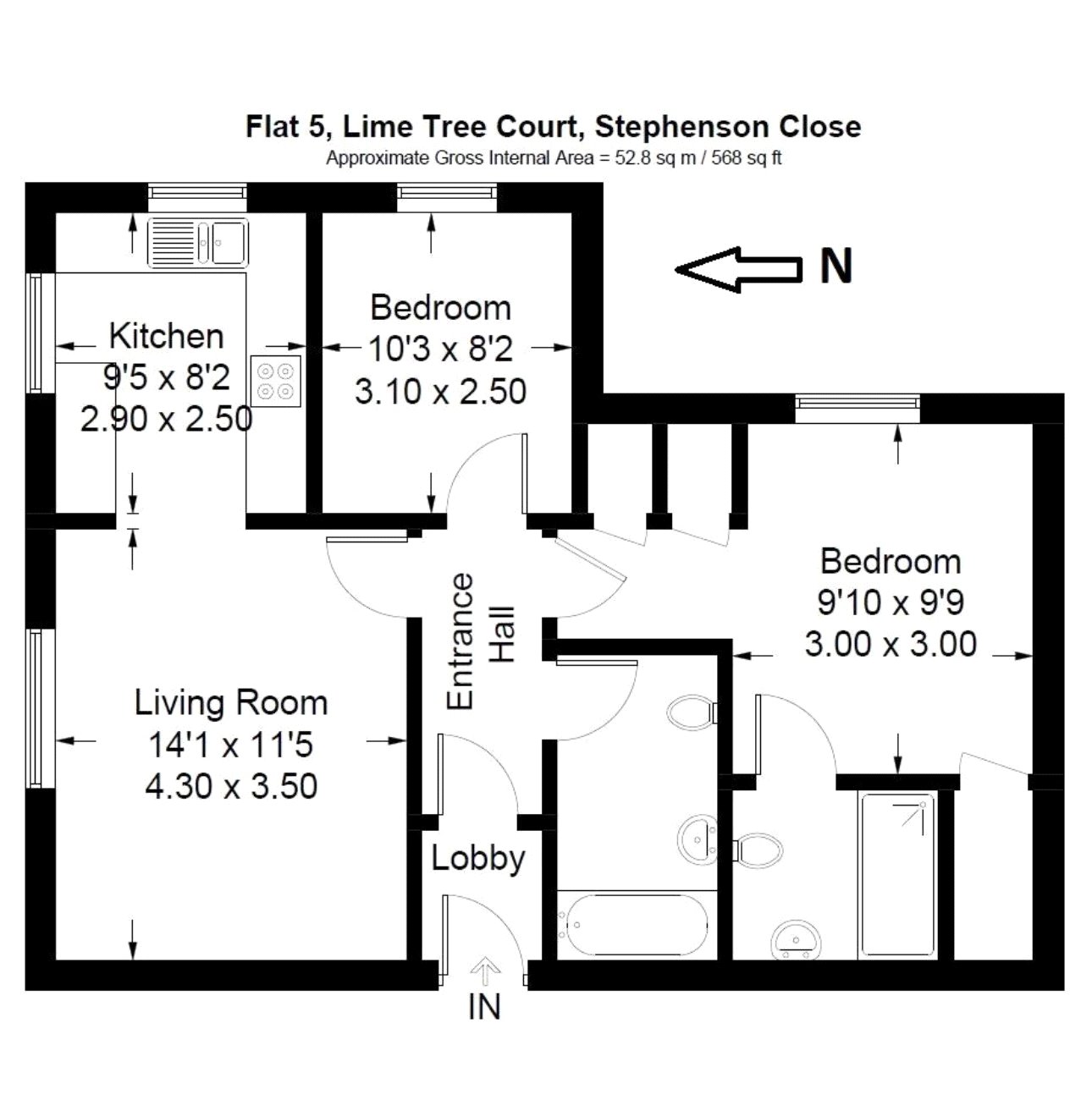 Flat 5, Lime Tree Court,, Stephenson Close, Berkshire floorplan