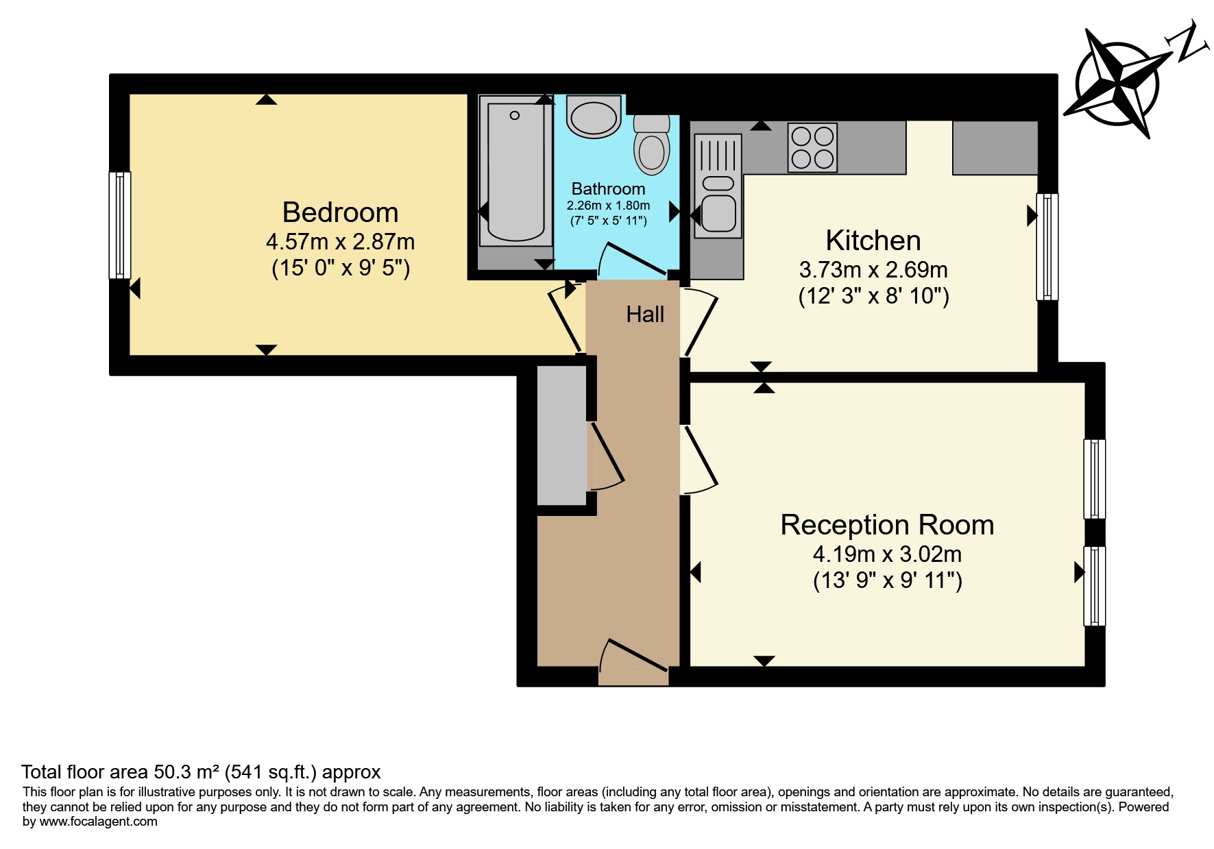 Flat J, 53-55, Darnley Road, London floorplan