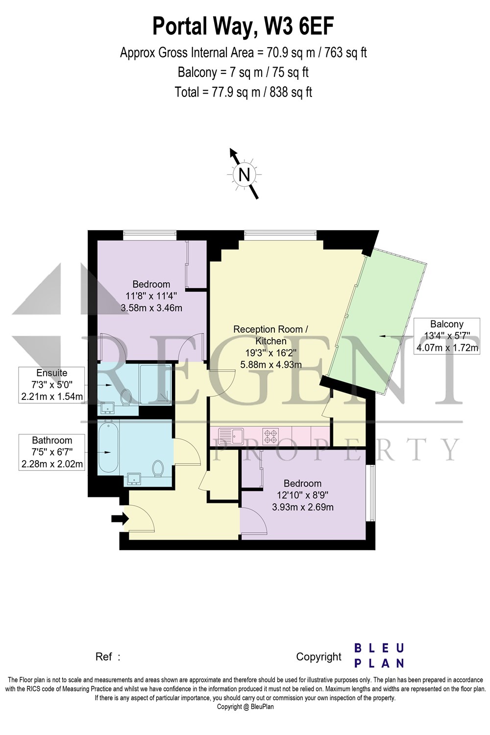 8, Flat 3306, Portal Way, London floorplan