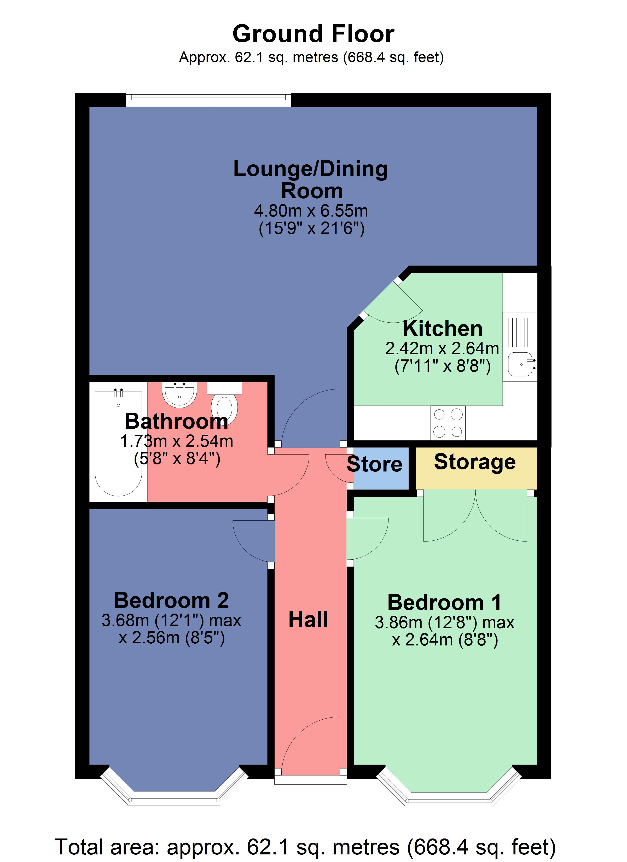 2 Bedrooms Flat for sale in Queens Avenue, Watford, Hertfordshire WD18