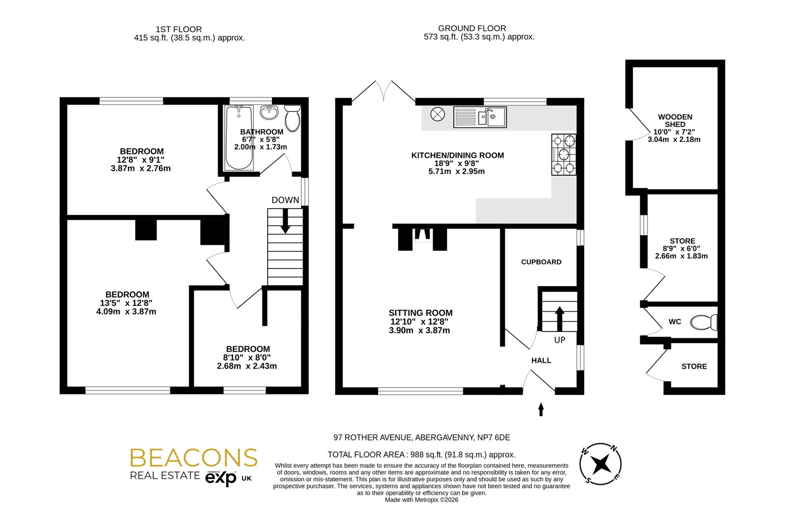 97, Rother Avenue, Abergavenny floorplan