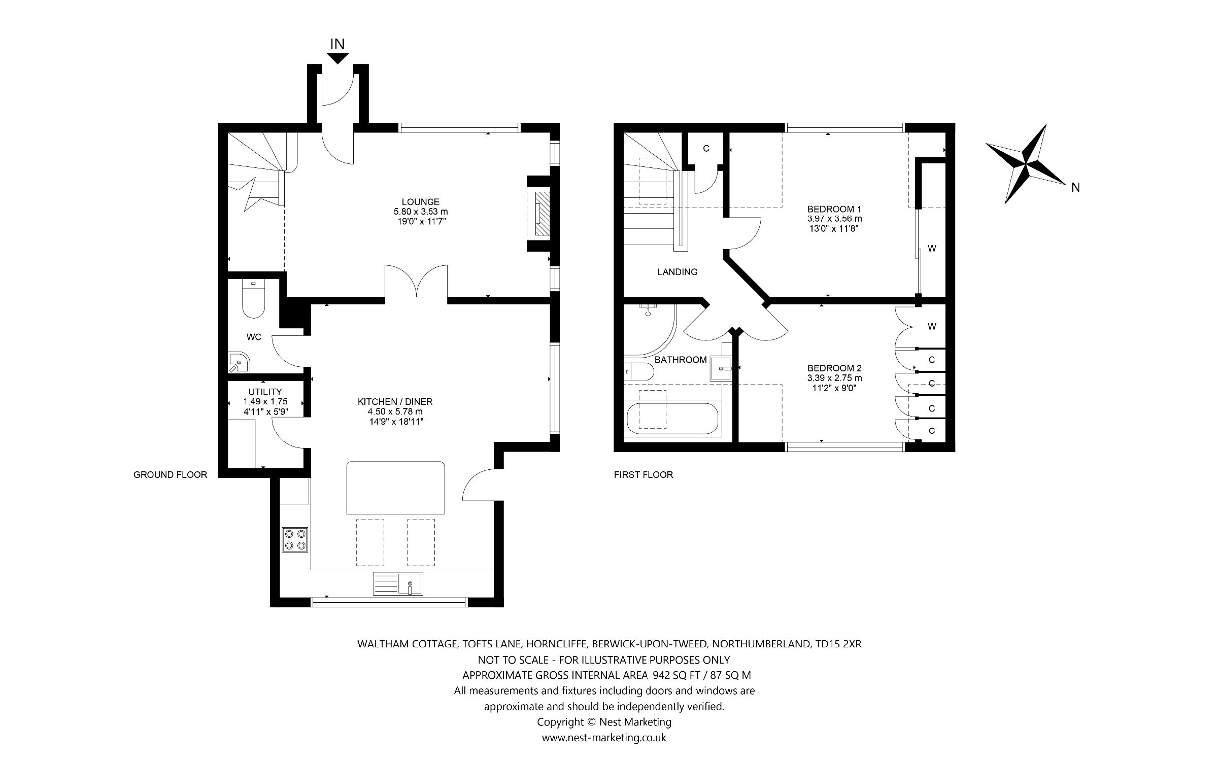 Waltham Cottage, Tofts Lane, Horncliffe, BerwickUponTweed TD15, 2
