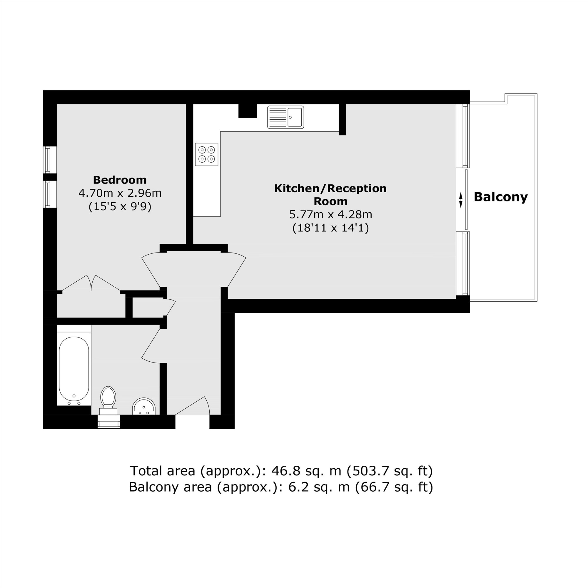 Flat 9, Garland Court, 26, Wansey Street, London floorplan