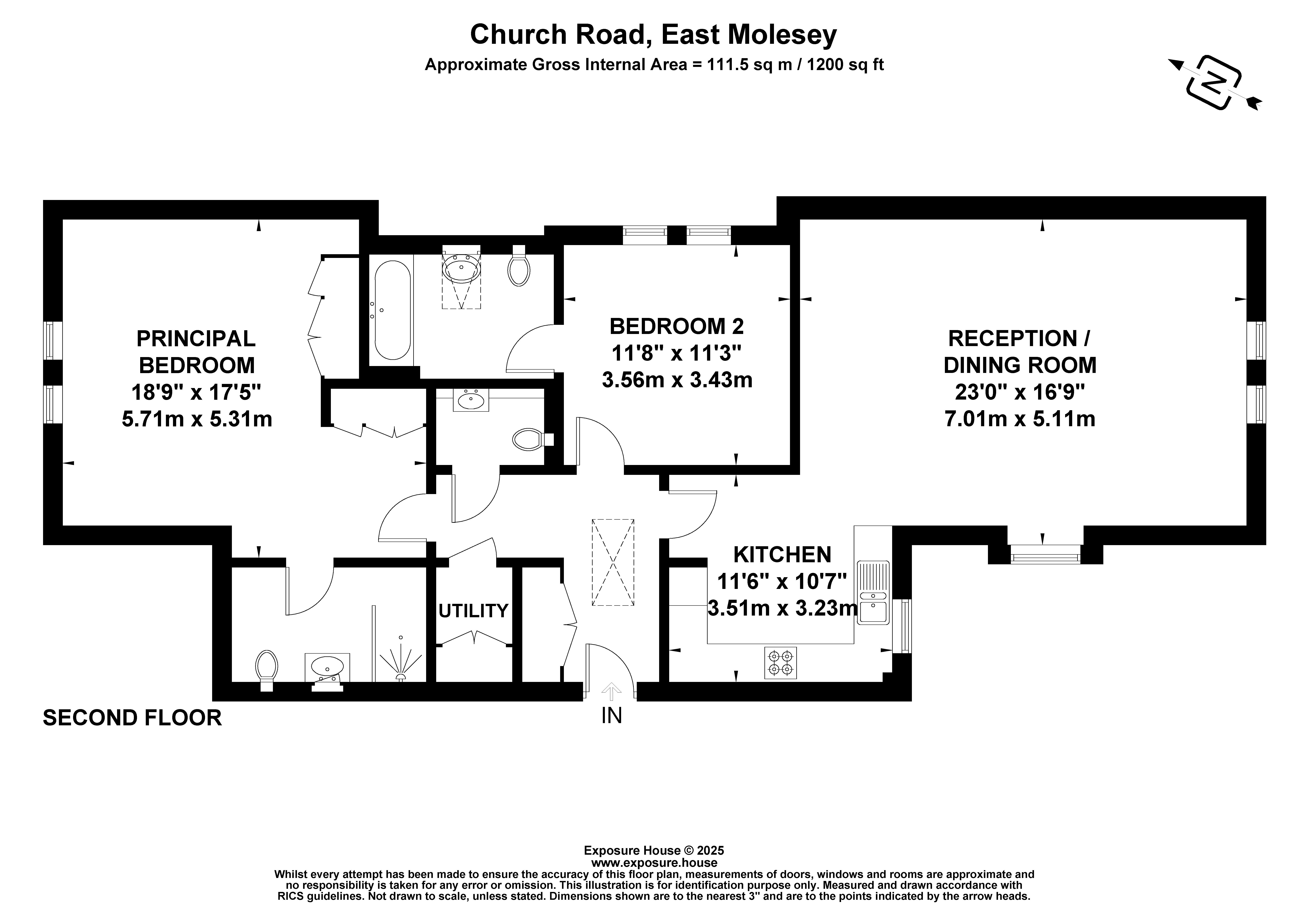 Church Road, East Molesey, Surrey, KT8 floorplan