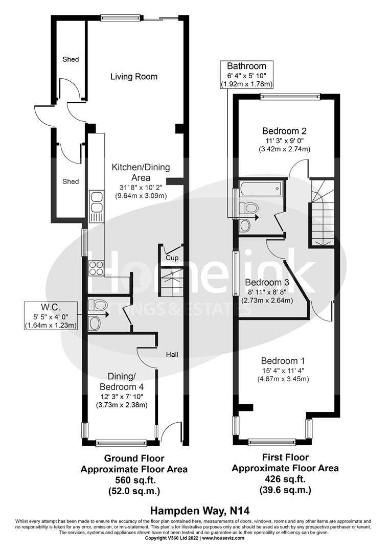 Hampden Way, Southgate N14, 4 bedroom end terrace house to rent