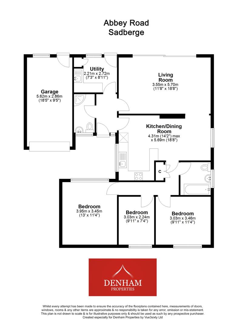7, Abbey Road, Sadberge, Darlington floorplan