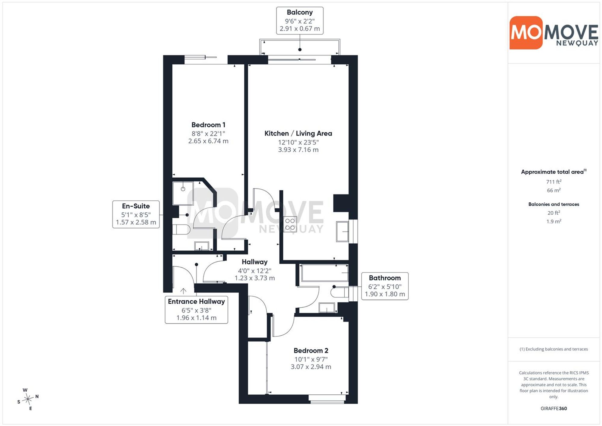 Flat 10, Island Point Watergate Road, Newquay floorplan