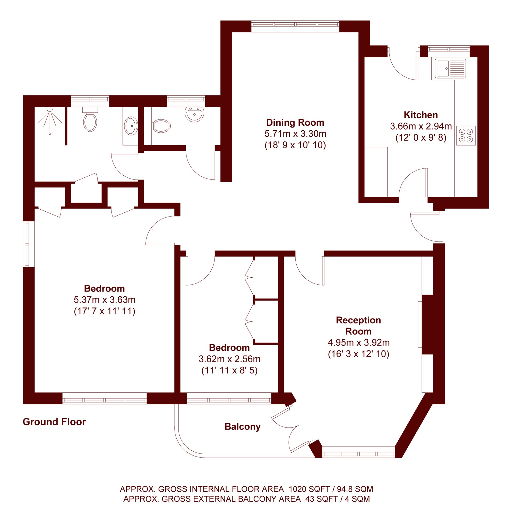 38, Roehampton Close, London floorplan