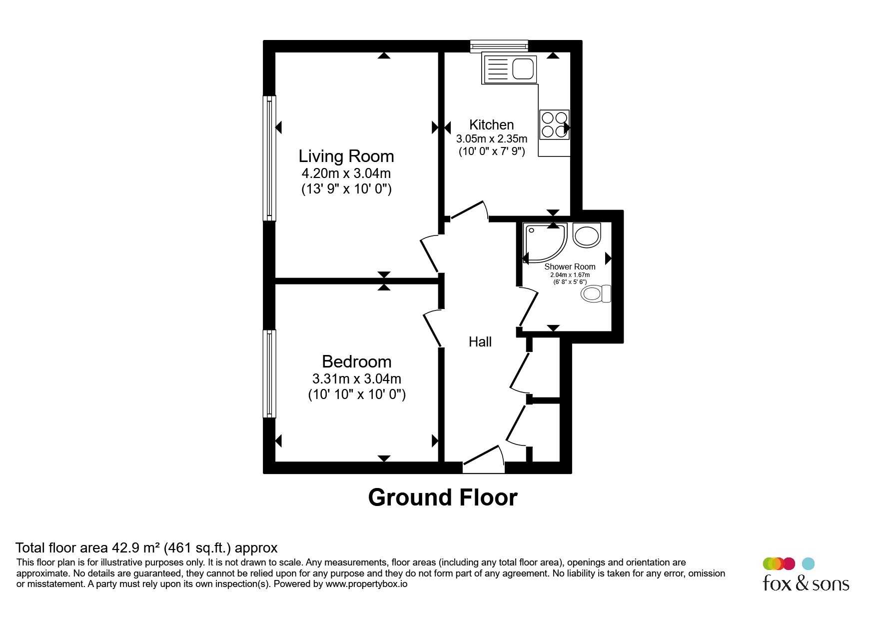 Flat 1, Julian Court, 147, Woodmill Lane, Southampton floorplan