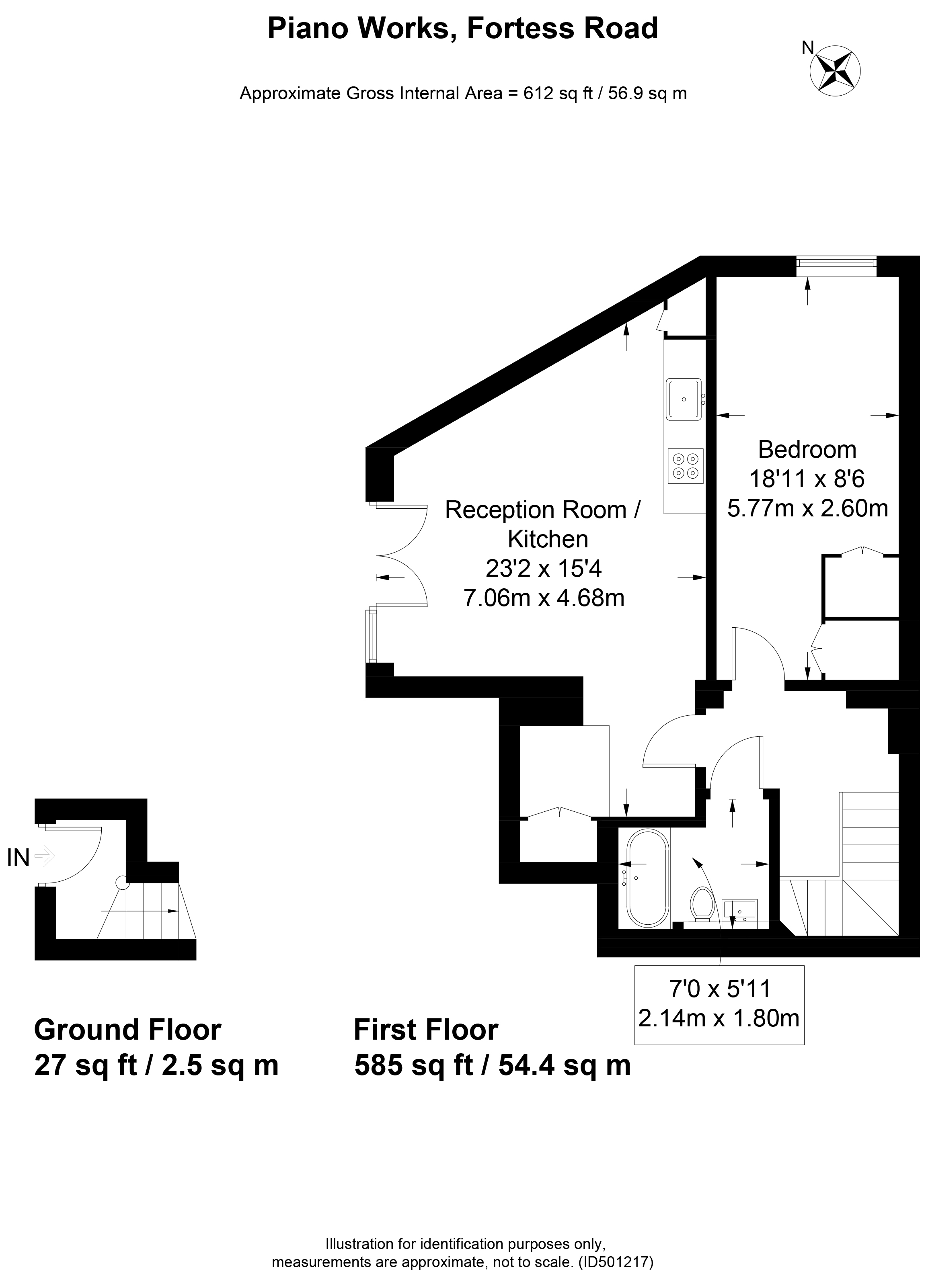 1 Bedrooms Flat to rent in Fortess Road, Piano Works, Kentish Town NW5