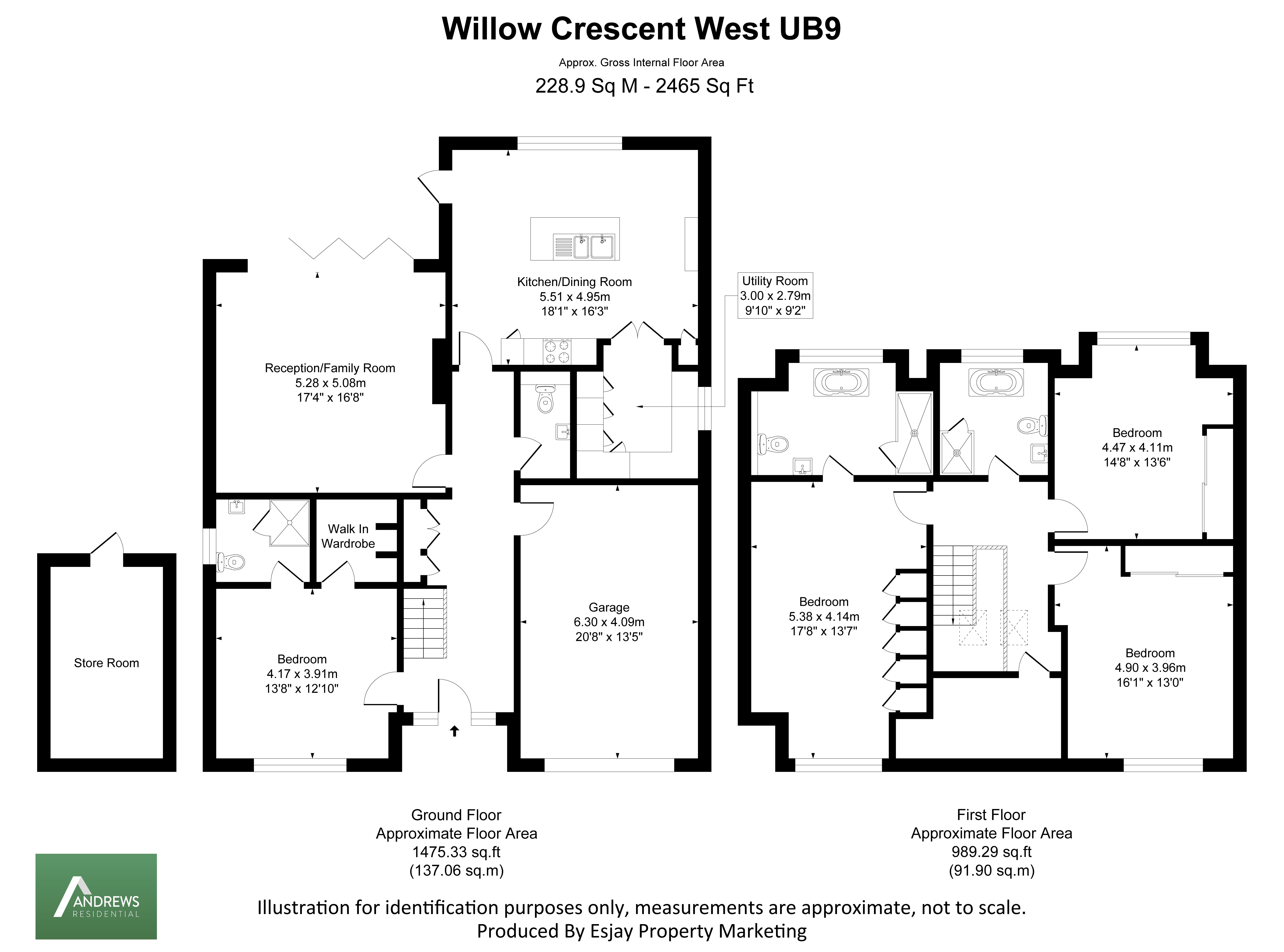 13, Willow Crescent East, Uxbridge floorplan
