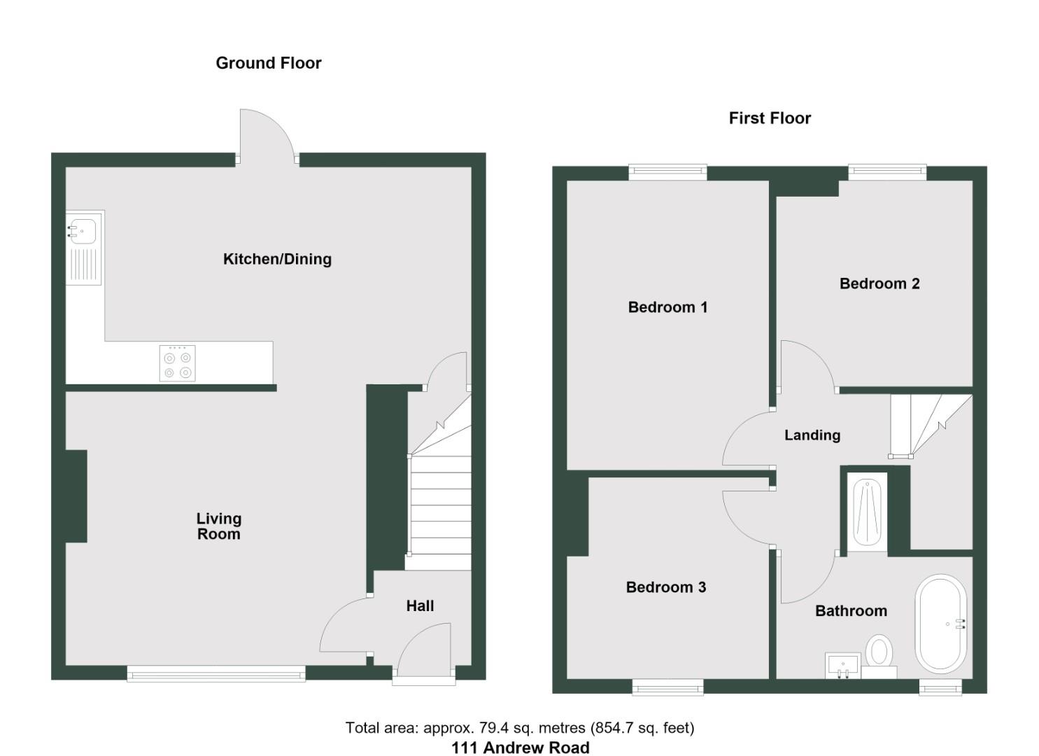 Andrew Road, Cogan floorplan